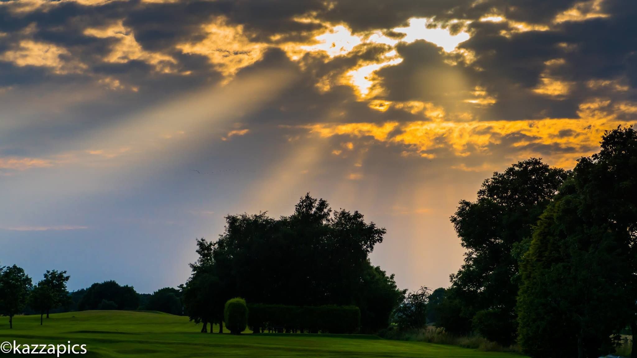 Golf course at sunrise 
